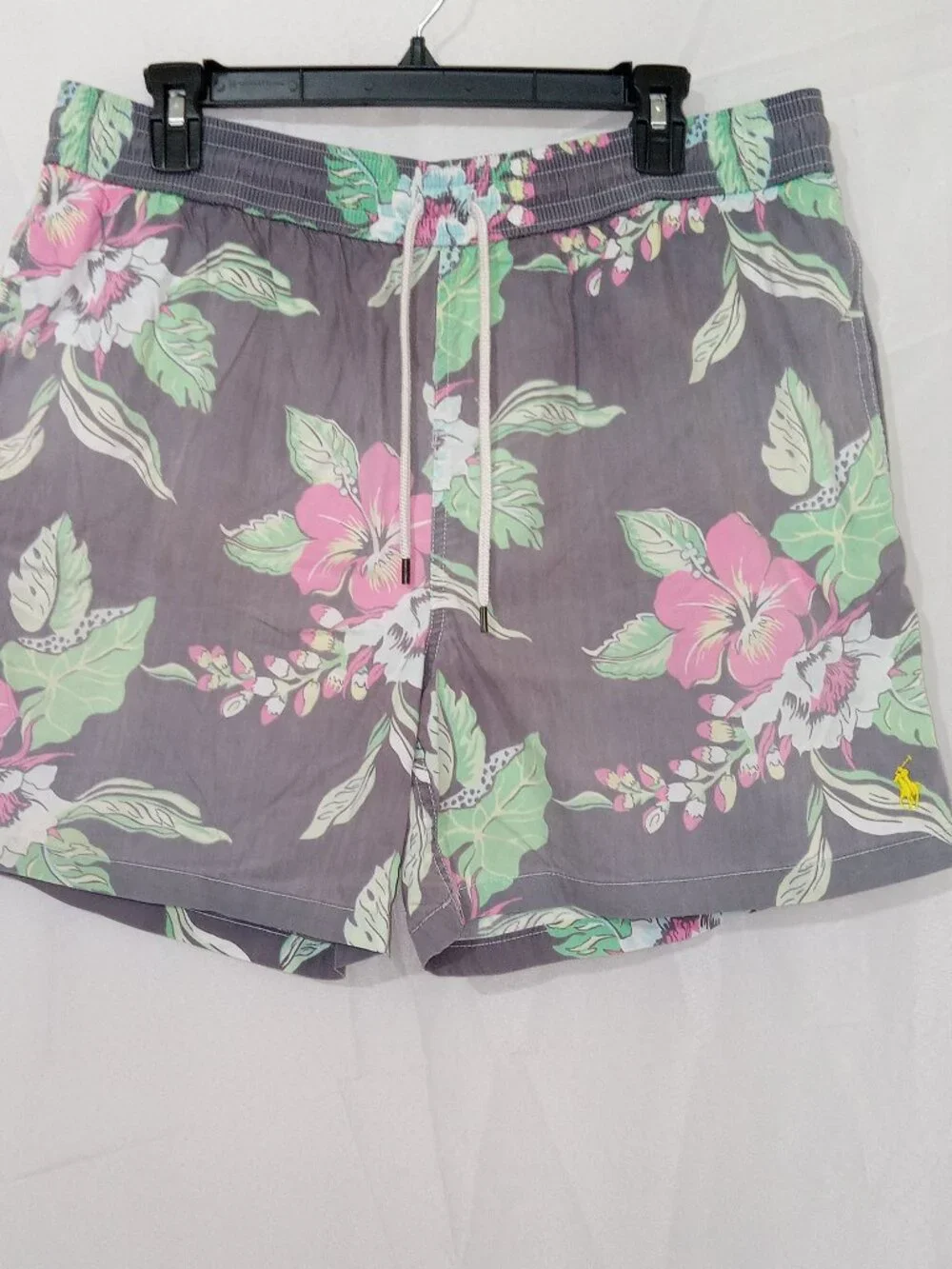Polo Ralph Lauren Mens XL Floral Hawaiian Swim Trunks Tropical Shorts Faded